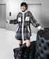 Contrast Panel Check Shirt Jacket